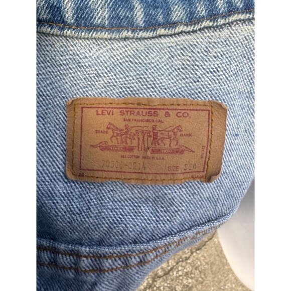 Levis Denim Jean Jacket 1980s Acid Wash 36R Small - Picture 6 of 9